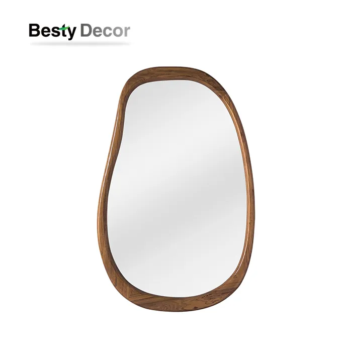 Miroir avec cadre en bois massif irrégulier