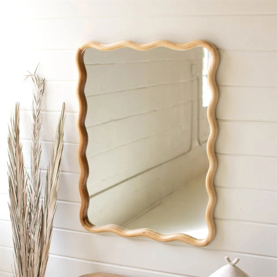 Bois de miroir décoratif de forme ondulée pour chambre à coucher